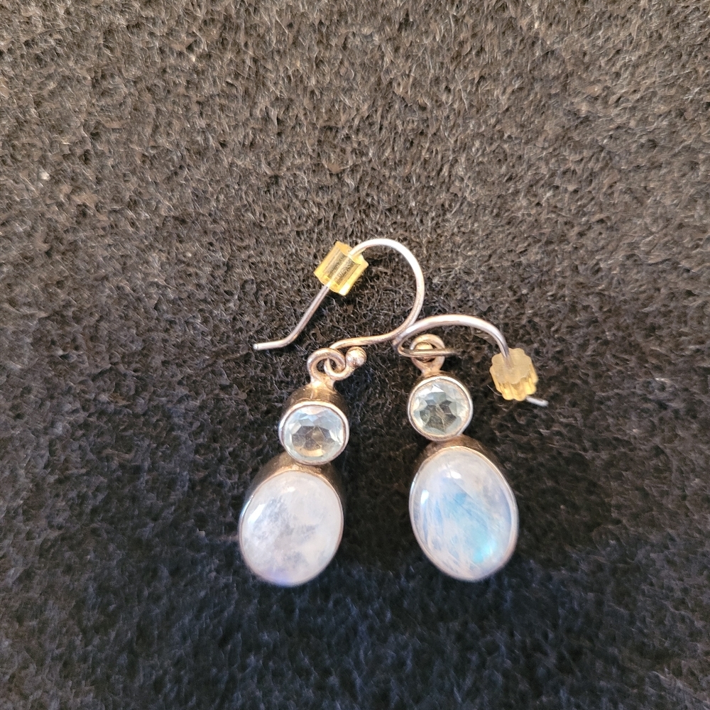 Moonstone Sterling Silver Earrings - Picture 3 of 7